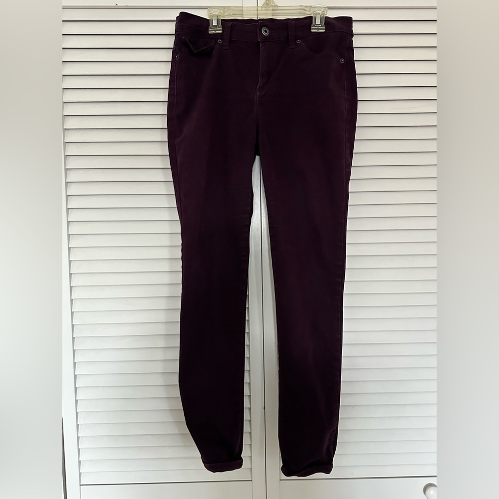 Lucky Brand Red Maroon High Rise Waist Stretchy Brooke Legging Jeans Size 28